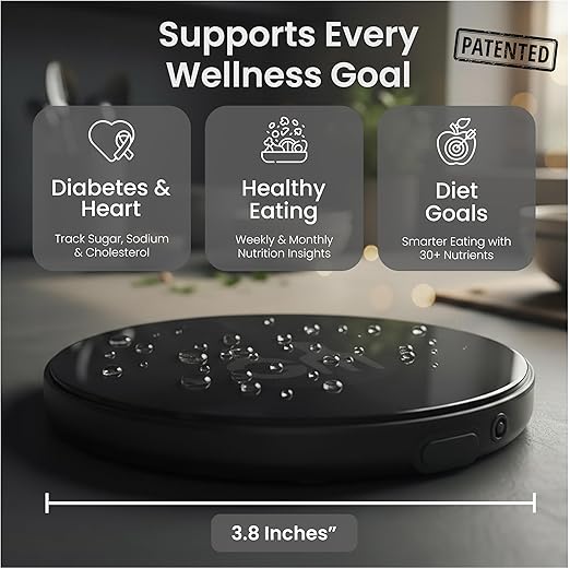 Portable Food Scale with Nutritional Calculator. Rechargeable Travel Size for Weight Loss, Nutrition, Calories, Diabetes, Meal Prep - Pocket Digital Kitchen Scales - Free GOURMETMILES App