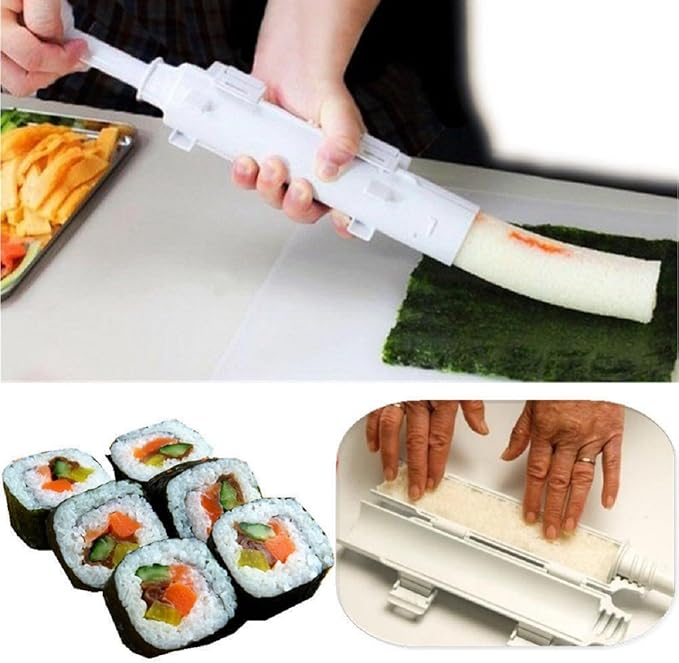 Sushi Roller Kit Rolls Made Bazooka Kitchen Easy Cooking Tools Tube Shape Food Sushi Mold Maker