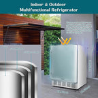 24" Outdoor Beverage Cooler Fridge - Undercounter Refrigerator, Stainless Steel Seamless Door - Holds 180 Cans, Powerful Cooling Compressor - Patio Kitchen, Commercial Use