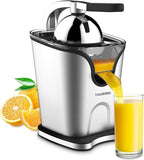 Healnitor 150W Electric Citrus Juicer Squeezer with 2 Cones, Stainless Steel Quiet Orange Juice Extractor Machines for Lime Grapefruit Lemon, Detachable Design