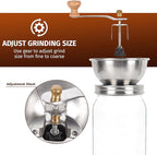 Mason Jar Coffee Grinder, Manual Coffee Grinder Lid Attachment for Regular Mouth Mason Jars, Portable Mason Jar Coffee Lid, Suitable for Camping, Traveling, or Power Outages