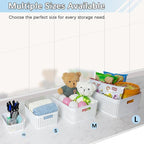 Soddeph Plastic Storage Baskets for Cabinets, Household Pantry Organization with Handle,Organizer Bins for Room,Bathrooms,Under-Sink,Kitchen (White, XS-3PACK)