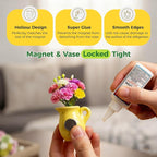 Renmxj 8 Pcs Refrigerator Magnets - Cute Mini Ceramic Vase Fridge Magnets with Artificial Flowers, Funny Tiny Vase Magnet for Fridge Decorative, Office, Kitchen, Locker, Whiteboard
