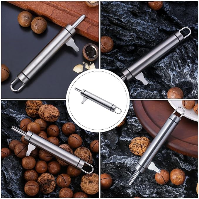 Totority Heavy Duty Walnut Opener and Macadamia Nut Cracker 304 Stainless Steel Household Nut Sheller Tool for Pecans and Hazelnuts, Kitchen Specialty Gadget for Home Use