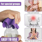 LUTER 4pcs Jar Opener, Rubber, Multi-function Silicone Bottle Opener for Seniors with Weak Hands Lid Cap Gripper Pads Kitchen Coasters Gadgets(Blue, Purple)