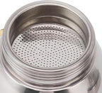 CHICIRIS Stainless Steel Espresso Maker, Double Valve Design, Glass Top Coffee Maker, Induction Stovetop Ready, 450ML Capacity, Professional Use for Home Kitchen and Coffee Enthusiasts