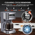 Taylor Swoden Programmable Coffee Makers 12 Cup, Hot and Iced Coffee Maker, 4 Brew Strength, LED Display, 24H Timer, Keep Warm&Auto Shutoff- Drip Coffee Machine for Home/Office, Gray & Stainless Steel