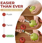 Orblue Premium Apple Corer Tool - Durable Stainless Steel Fruit Core Extractor Tool - Apple Corer Remover, Red