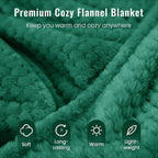 urnexttour Travel Pillow Blanket Set-3 in 1 Travel Pillow Memory Foam, Soft Travel Blanket Airplane Compact with Bag, Inner Pillowcase, Hand Luggage Belts and Backpack Clip, for Plane Car, Green