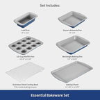 Tramontina Rise 6-Piece Ceramic Baking Pans Set, Non stick Essential Bakeware for Cookies, Loafs, Cakes, Brownies and Muffins