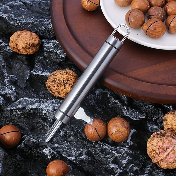 Totority Heavy Duty Walnut Opener and Macadamia Nut Cracker 304 Stainless Steel Household Nut Sheller Tool for Pecans and Hazelnuts, Kitchen Specialty Gadget for Home Use