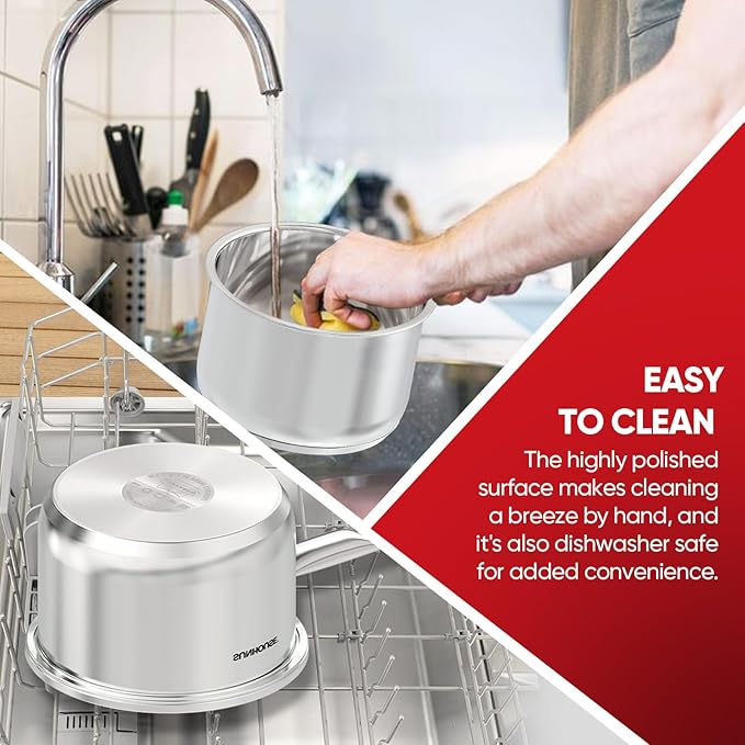 SUNHOUSE – 1.5 Quart Stainless Steel Sauce Pan with Lid - PFOA-FREE, Stainless Steel Sauce Pan, Induction base, Stay-Cool Handle, Compatible with All Cooktops Gas, Geramic, Electric etc.