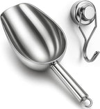 Stainless Steel Ice Scoop for Freezer with Magnetic Hook - Ice Scoop for GE Profile Opal 2.0 Nugget Ice Maker, for Kitchen Ice Bucket Bar Party Accessories