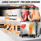 Ultimate Commercial Slushy Machine – 12X2 Tank Stainless Steel Slush Machine,Commercial Frozen Drink Maker for Juices, Margaritas, and Cocktails – Ideal for Bars and Restaurants