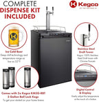 Kegco HBK309X-2 Keg Dispenser, 2 faucet without keg Black Stainless Steel
