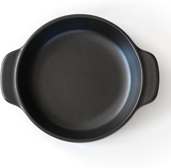 Santo Banko Ware Au Gratin Dish, Small, For One Person Capacity: 9.5 fl oz (270 ml), Heat Resistant, Oven-safe, Direct Fire, Microwave Safe, Dishwasher Safe, Stackable, Black, Made in Japan