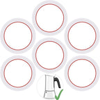 [UPGRADED] Sealing Gasket for Bialetti New Venus Induction 4 Cups (5.7Oz 170ML) Stovetop Espresso Maker - 6 PCS Silicone Seal Ring for Venus Kitty Musa Class Stainless Steel Stovetop Coffee Maker Pots