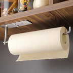 ZUNTO Paper Towel Holder Under Cabinet, Adhesive and Screwed Paper Towel Rack, 12.4 Inch Paper Towel Roll Holder for Kitchen, Bathroom, RV, Easy One-Handed Tear (Silver)