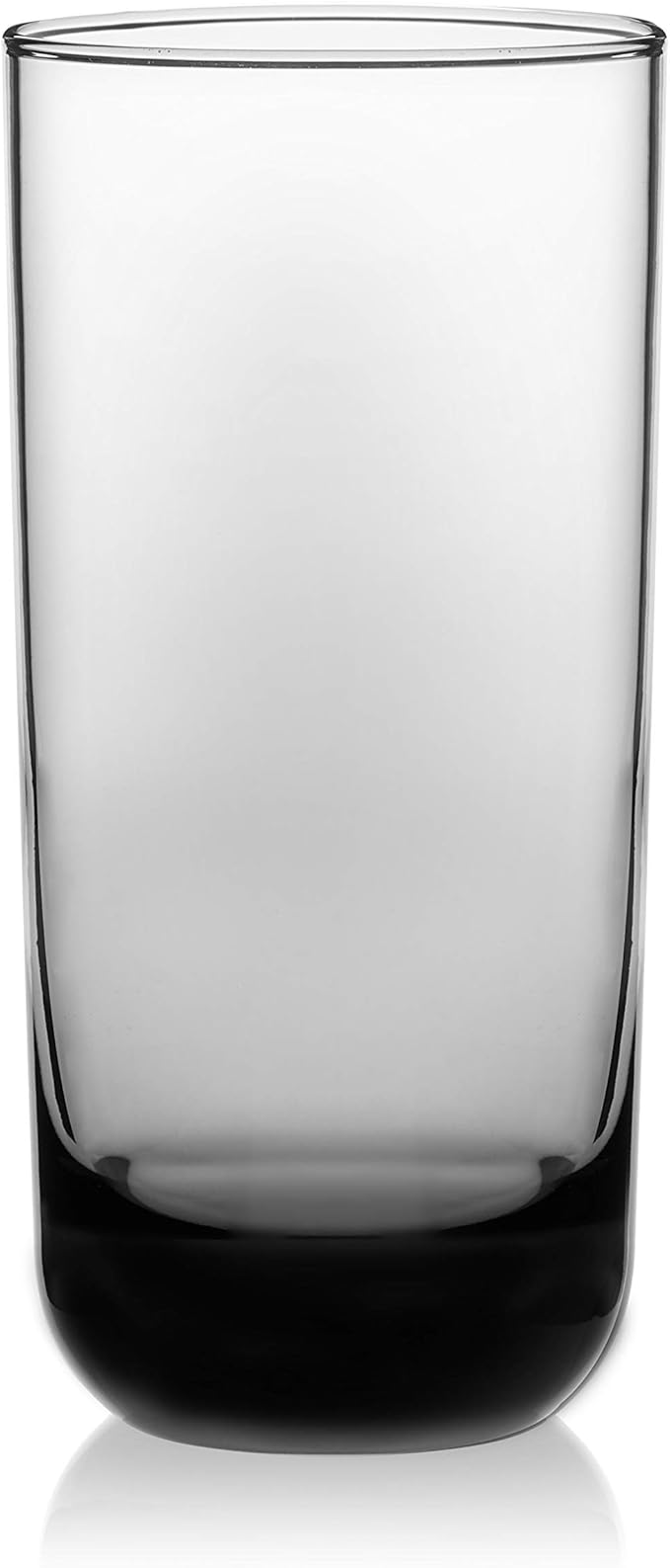 Libbey Polaris Tumbler and Rocks Glass Cups Set, Smoke Hue Mixed Drink Glasses with Straight Lines, Lead-Free, Drinkware Set of 16 for all Beverages