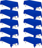 BRILLMAX 10 Pack Royal Blue Tablecloths for 8 Foot Rectangle Tables 60 x 126 Inch - 8ft Rectangular Bulk Linen Polyester Fabric Washable Cloth Cover for Wedding Reception Banquet Birthday Party