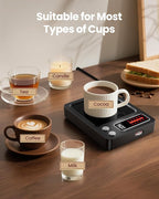 Gaiatop Coffee Mug Warmer, 36W Fast Heating, 5 Temp Settings, 0.5-9H Timer, for Water Milk Tea Cocoa, Smart Candle Warmer, Ideal Gifts for Family, Mom, Fits Most Cups - Black