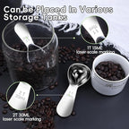 Coffee Scoop 1 Tablespoon Scoop Measuring Spoon for Ground Coffee 2 Pieces,Stainless Steel Small 1 Tbsp Coffee Spoons Measure Protein Powder Suger Bean,Short Handle Fits into Canisters.(1TBSP(15ML*2)