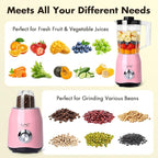 Blender for Smoothies,300W Personal Blender and Grinder Combo for Kitchen with a 54oz Portable Smoothie Cups,Shakes,Juices,Frozen Drinks and a 12oz Coffee Cup with Seal Cover (Pink)