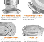 ROVSUN 36-Quart Stainless Steel Turkey Fryer & Seafood Boil Pot with Basket, Lid & Hook, Large Stock Pot for Outdoor Cooking of Turkey, Crawfish, Crab, Lobster & Shrimp