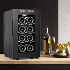8 Bottles Wine Cooler Refrigerator, Small Wine Fridge, Mini Wine Fridge Countertop with Glass Door Wine Cellars for Red Wine, Champagne, Dry White Wine, Sparkling Wines