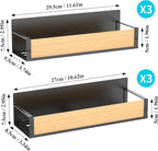 HuggieGems 6 Pack Magnetic Spice Storage Rack Organizer for Refrigerator and Oven, Wood Fridge Organizers and Storage