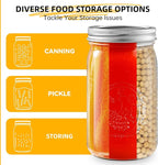 Miuyhji Wide Mouth Mason Jars 32 oz with Lids [9-Pack], Canning Jars with Metal Airtight Lids and Bands, 32 oz Glass Jars for Fermenting, Pickling, Freezing, Preserving, Meal Prep, Jar Décor