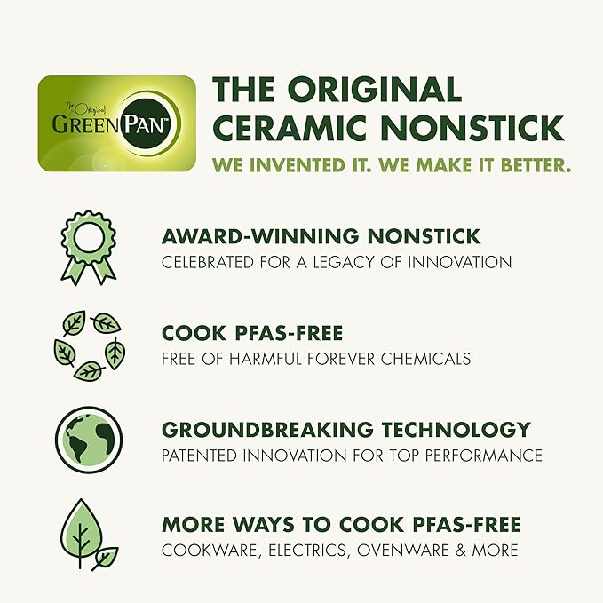 GreenPan Premiere Ovenware Healthy Ceramic Nonstick 18" x 13" Half Rectangular Baking Pan, PFAS-Free, Warp-Free Bakeware, Durable Quick Heating, Oven & Broiler Safe to 600F, Dishwasher Safe, Gray