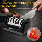 Electric Knife Sharpener for Kitchen – Professional 3-Stage 100% Diamond System with 20° Precision Angle, Fast Sharpening to Restore & Polish Chef Knives (Silver)