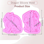 Dragon Silicone Mold Dragon Castle Fondant Molds For Cake Decoration Cupcake Topper Candy Polymer Clay Chocolate Gum Paste Set Of 2