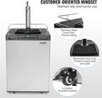 VEVOR Beer Kegerator, Single Tap Draft Beer Dispenser, Full Size Keg Refrigerator With Shelf, CO2 Tank(No Gas), Drip Tray & Rail, 23°F- 82.4°F Temperature Control, 162L, Silver