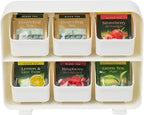 Mind Reader Tea Bag Organizer, Tea Station Organizer, Countertop Storage, Kitchen, Plastic, 10.25"L x 3.25"W x 7.75"H, White