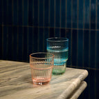 Bormioli Rocco Barshine 10.38 oz. Rocks Stackable Tempered Drinking Glasses, Set of 6, Peach