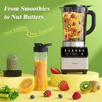 Blenders for Kitchen, Countertop Smoothie Blender with 51oz Glass Pitcher, Grinder & To-Go Cup Combo, 10 Speeds Digital Touchscreen Blender for Smoothies, Shake, Crush Ice, Dishwasher Safe