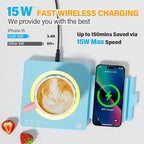 Coffee Mug Warmer, Smart Mug Warmer, 15W Wireless Phone Charging, 3 Heat Settings Temperature Controlled, 8H Auto Off, Candle Warmer, Safe for Heating Coffee, Beverage, Milk, Tea