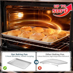 Full Size Commercial Quality Baking Sheet Pan, Bastwe Aluminum Cookie Tray Pan for Oven, Freezer, Bakery, Hotel Restaurant, Thick Steel Rim Prevents Warping (6 Pack, 26 x 18 Inch)