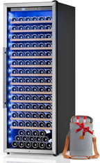 158 Bottle Wine Fridge, 24 Inch Wine Cooler Refrigerator Freestanding with Professional Temperature Control System, Suitable for Mixed Bottle Sizes, Low Noise Operation (14.37cu.ft)