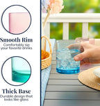 US Acrylic Classic Plastic Reusable Drinking Glasses (Set of 6) 12oz Rocks Cups Assorted Colors | BPA-Free Tumblers, Made in USA | Top-Rack Dishwasher Safe