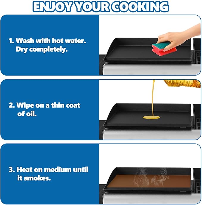 Portable Top Griddle for Royal Gourmet GD4002T, Cast Iron Griddle Plate, Royal Gourmet accessories, Outdoor BBQ Cooking Camping, Flat Top for Royal Gourmet 4-Burner Gas Grills