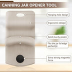 2 Pack Canning Jar Opener with Magnets, Mason Jar Opener For Canning Lids, Regular and Wide Mouth Lids, Powerful Magnet for Easy Refrigerator Storage, Releases Vacuum Seal– Patent Pending(Beige)