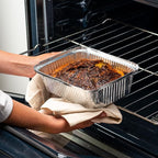 GUSTO [5 lb - 25 Count Disposable Aluminum Foil Pans with Clear Dome Lids, 6x9 Takeout Pans – Great for Baking, Cooking, Storage, and Freezing (Formerly Comfy Package)