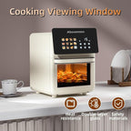 10L Large Xl Pro Air Fryer Oven With Grill Combo For Kitchen Countertop Use,12 in 1 Smart Convection Ovens,AirFryer With Glass View Window,Nonstick Basket,Fryer Liners,Removable Door-White