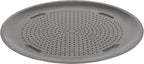 GoodCook AirPerfect 14 Inch Insulated Nonstick Carbon Steel Pizza Pan with Cutting Guides, Perforated, Gray