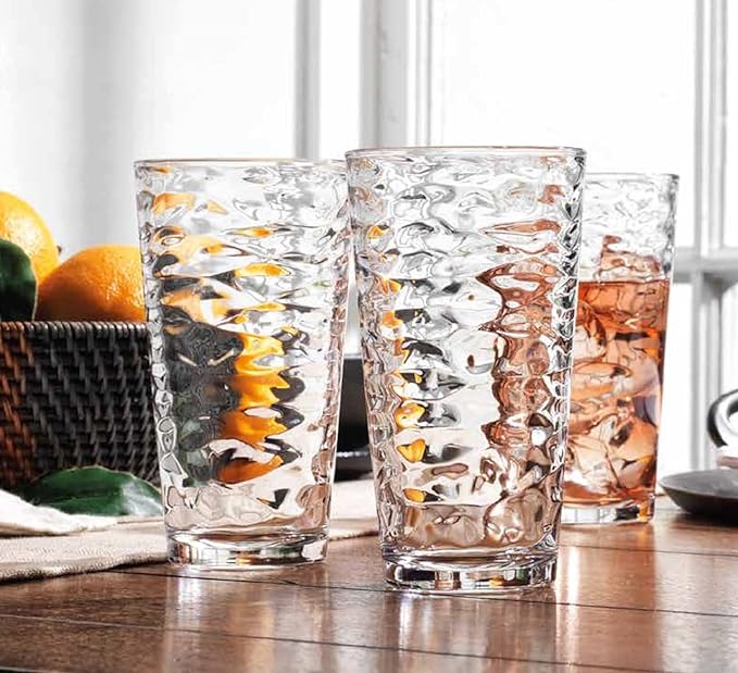 Glaver's Drinking Glasses Set of 10 Highball Glass Cups, 17 Oz Cooler Glassware. Home and Bar Everyday Basic Drinkware Elegant Kitchen Glasses for Water, Juice, Cocktails, Iced Tea.