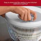 GUZZINI 10" Salad Spinner with Lid - Acid Yellow, Wash, Spin & Dry Vegetables, Fruits, Salad, Built in Draining - Fruit Washer Fruit Dryer, Home Gadgets & Kitchen Tools