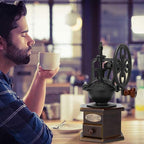 IMAVO Manual Coffee Grinder, Wooden Coffee Bean Grinder with Cast Iron Hand Crank, Antique Design, Perfect for Home,Rustic,Coffee Shop Decoration,Gift